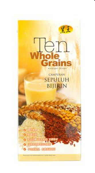 HEI HWANG TEN WHOLE GRAINS INSTANT NUTRITION DRINK NO SUGAR ADDED PACKETS